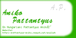 aniko pattantyus business card